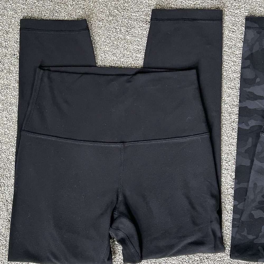 2 Pair LULULEMON Align Cropped Leggings- Women's 4 - Black & Camo EUC - Picture 3 of 13
